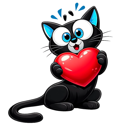 Gatunix con un corazón, personaje que representa el hogar consciente y los valores de Pasatiempos Infantiles.